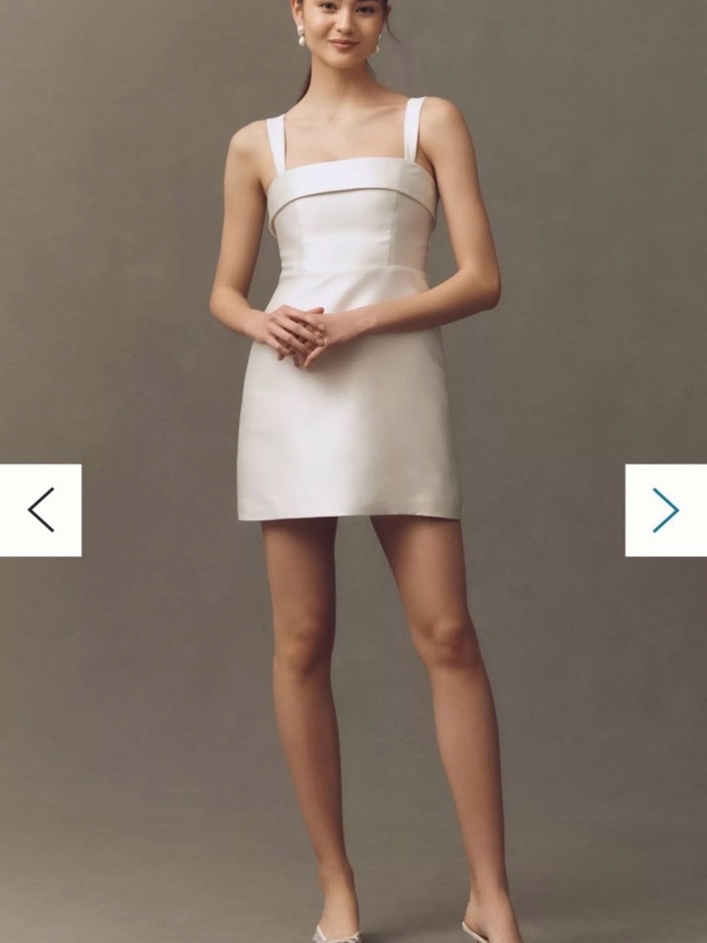 BHLDN Ivory Square-Neck Satin Gown - Picture 3 of 4